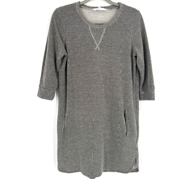 Jack BB Dakota Ribbed Knit Sweater Dress 3/4 Sleeve Small Sweatshirt Lagenlook - Picture 1 of 12